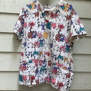 L Scrub Star Cow Scrub top